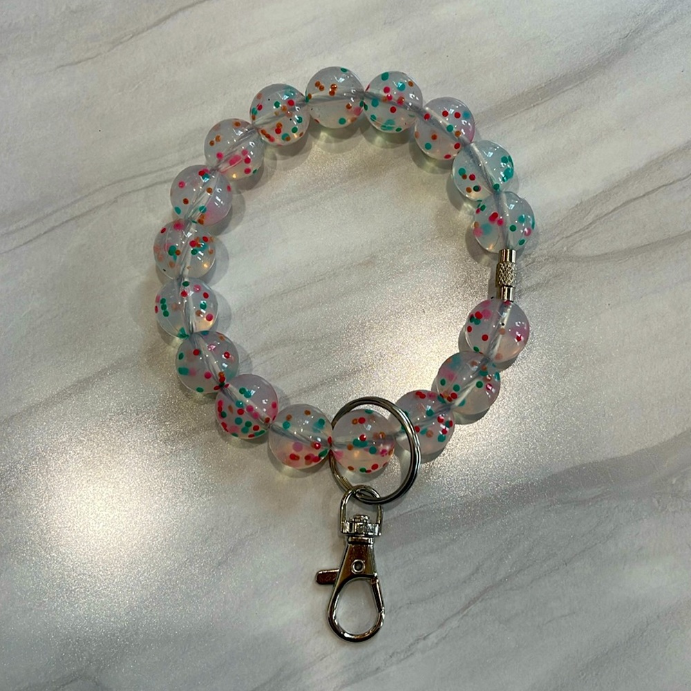 Confetti Silicone Bead Key Ring